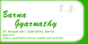 barna gyarmathy business card